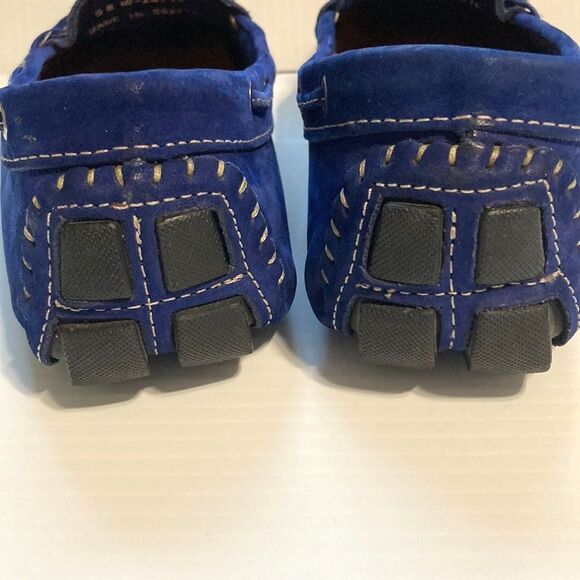 MERCANTI Fiorentini Nubuck Driving Shoes Blue Leather Loafers Womens 9B - Picture 7 of 14